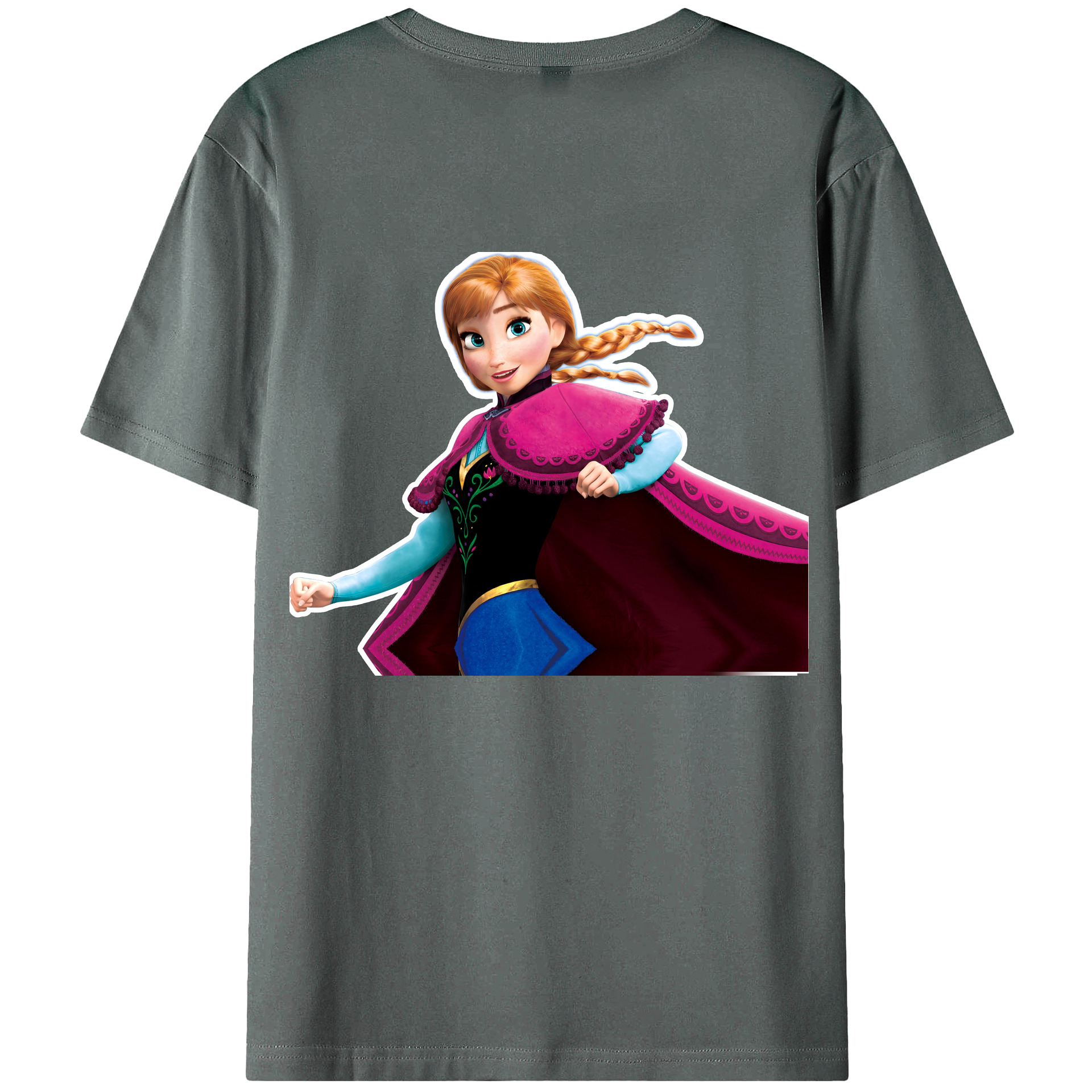 （画像用） アナと雪の女王 アンナ エルサ Frozen Anna Elsa 綿100％ メンズ半袖Tシャツ（バックプリント） 通気性